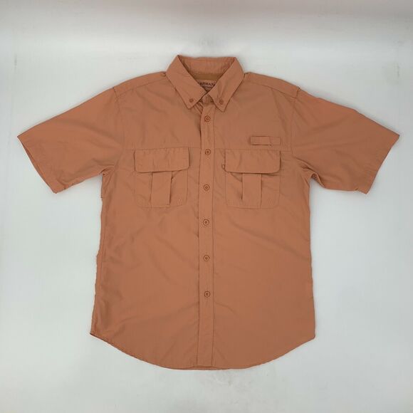 Clearwater Outfitters Fishing Shirt Men's Size M Cantaloupe Short Sleeve Nylon - Picture 2 of 12